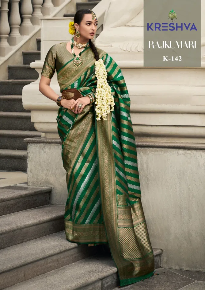 Rajkumari By Kreshva Banarasi Silk Occasion Wear Sarees Wholesale Online